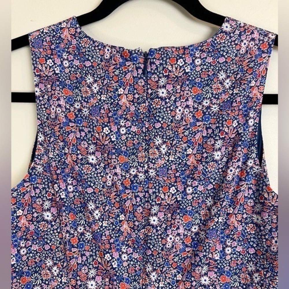 J.Crew Liberty Kayoko Floral Midi Dress Purple Cotton K7809 Size 2 - Picture 11 of 15